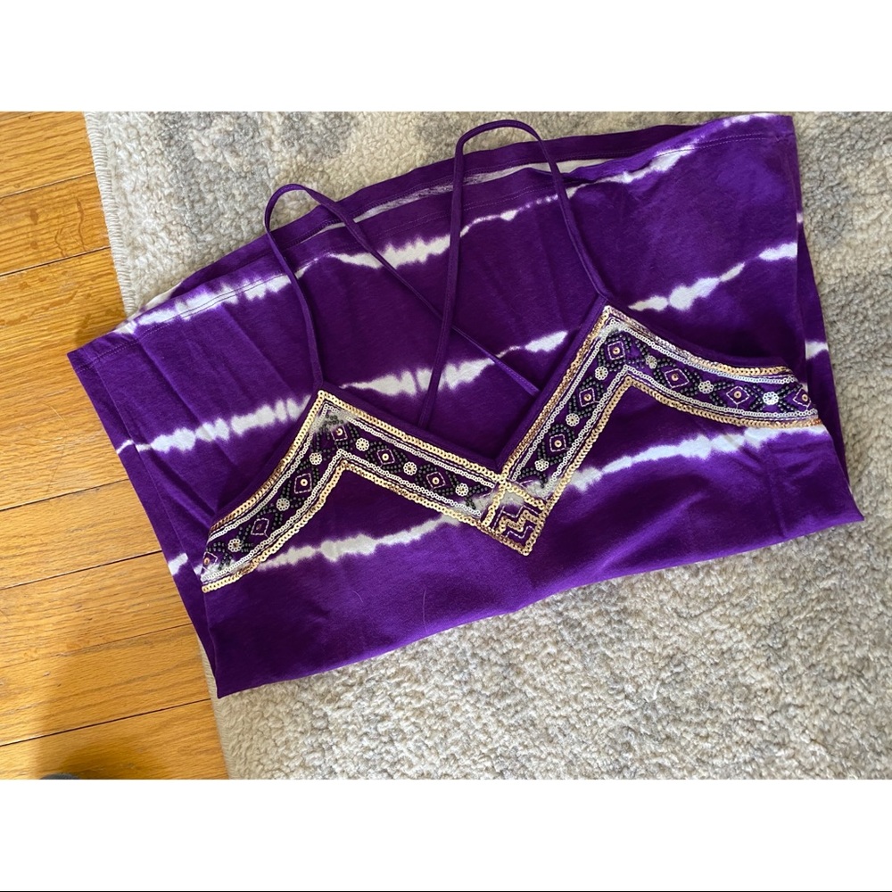 Purple, beaded tank